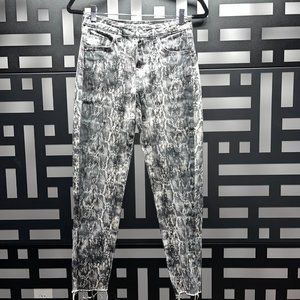 Zara Snake Print Denim Jeans